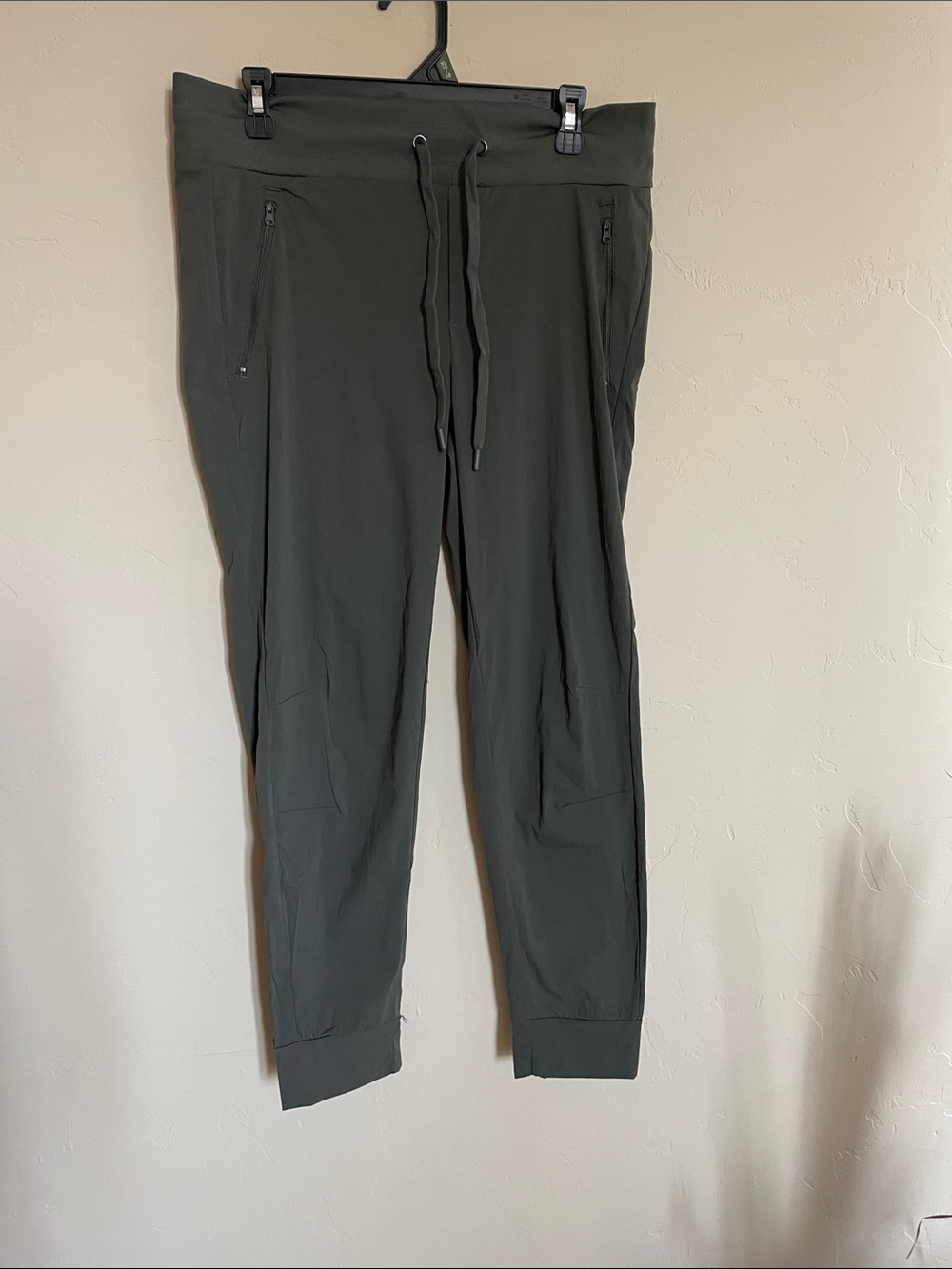 Velocity Olive Green Drawstring Track Joggers with Zip Pockets